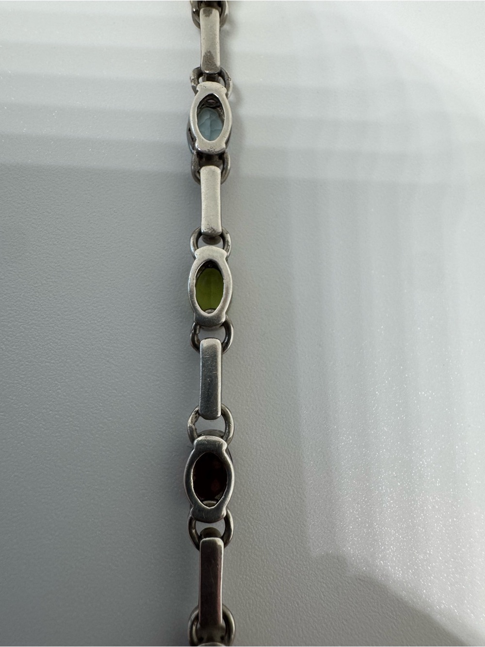 925 Sterling Silver Multi Gemstone Bracelet Topaz Garnet Amethyst 7.25" 8.2g - Picture 13 of 17
